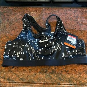 NWT Nike  Large Sports Bra with Nike Swoosh Racerback Dri-Fit